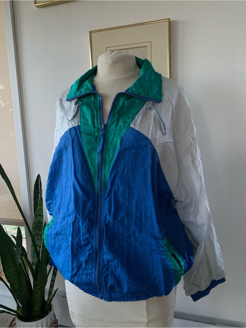 Vintage Colorblock Varsity Jacket | mid season coat | 80s 90s unisex sporty - Picture 5 of 9
